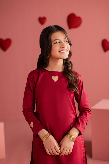 Kids 2PC Solid HSK 06 – Maroon