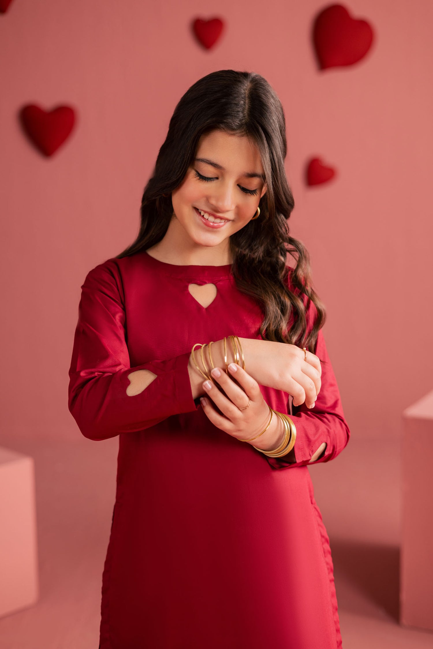 Kids 2PC Solid HSK 06 – Maroon