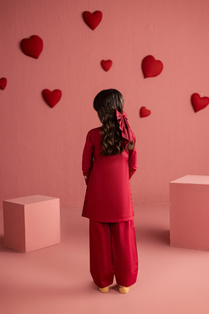 Kids 2PC Solid HSK 06 – Maroon