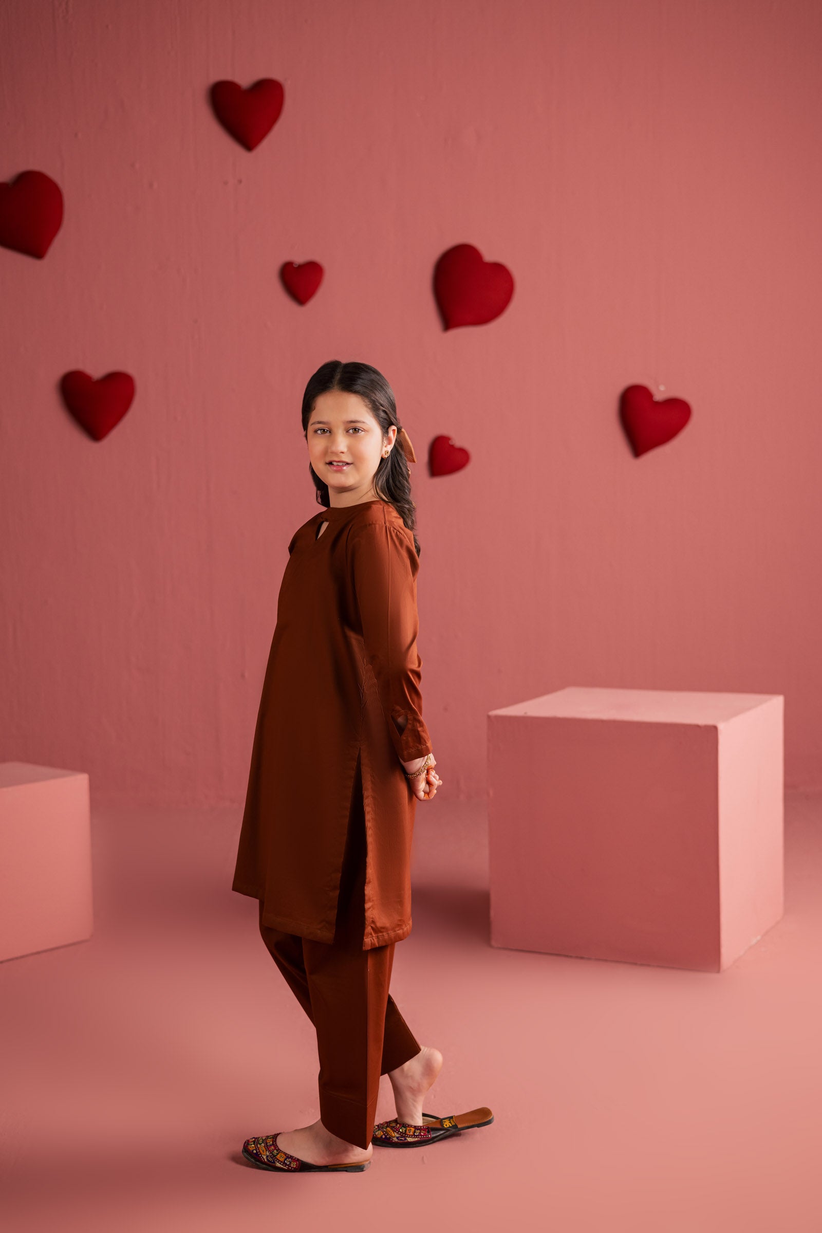 Kids 2PC Solid HSK 06 – Chocolate Brown