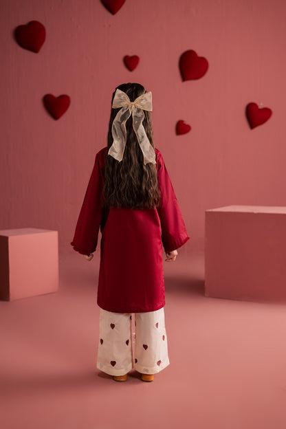 Kids 2PC Lawn Embroidered MSK 05 – Maroon