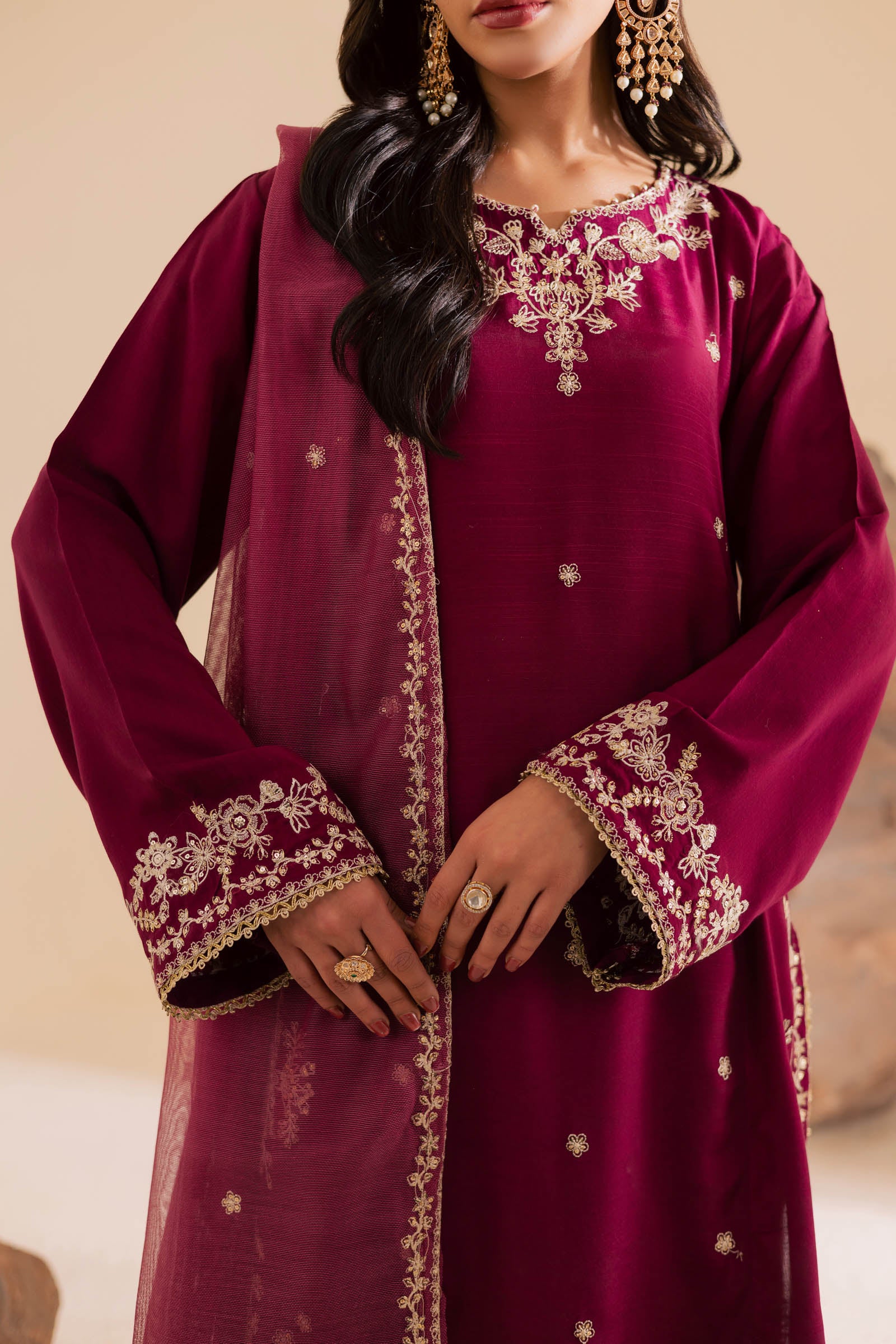 3PC Luxury Embroidered Dress- RSDP14