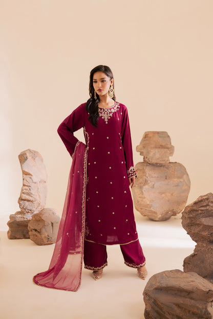 3PC Luxury Embroidered Dress- RSDP14