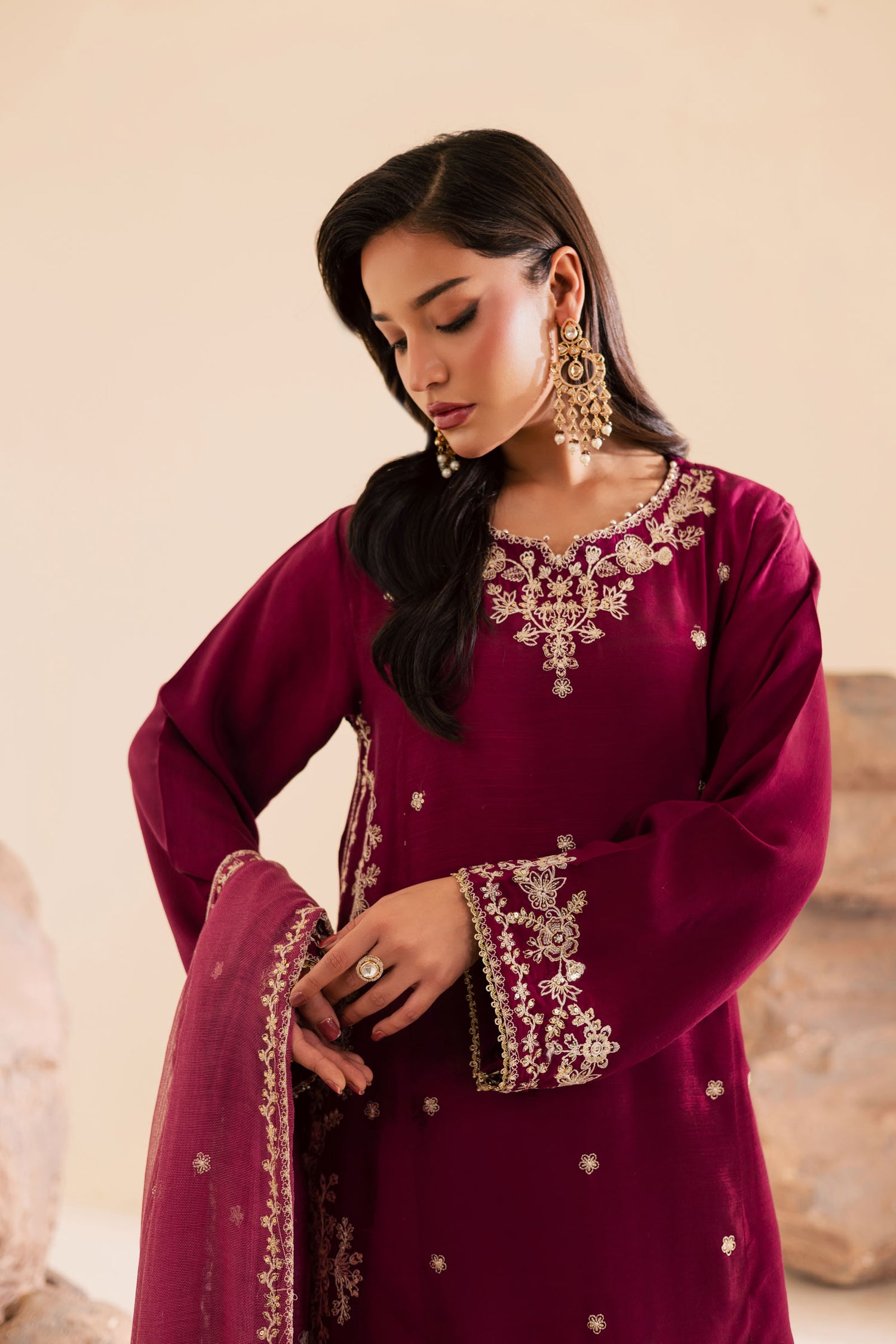 3PC Luxury Embroidered Dress- RSDP14