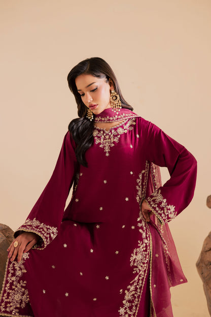 3PC Luxury Embroidered Dress- RSDP14