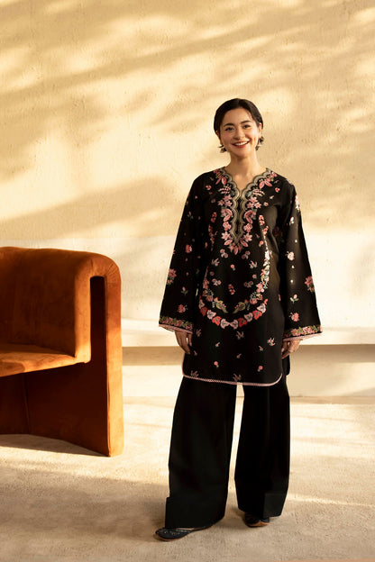 2PC Cambric Embroidered Dress - HM01