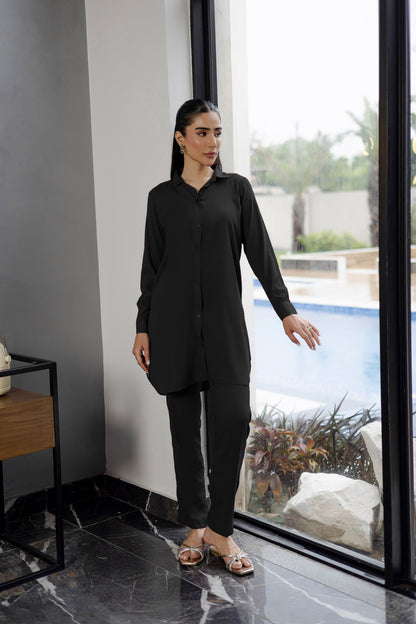 Solid 2PC Dress - SP-07 Black