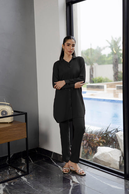 Solid 2PC Dress - SP-07 Black