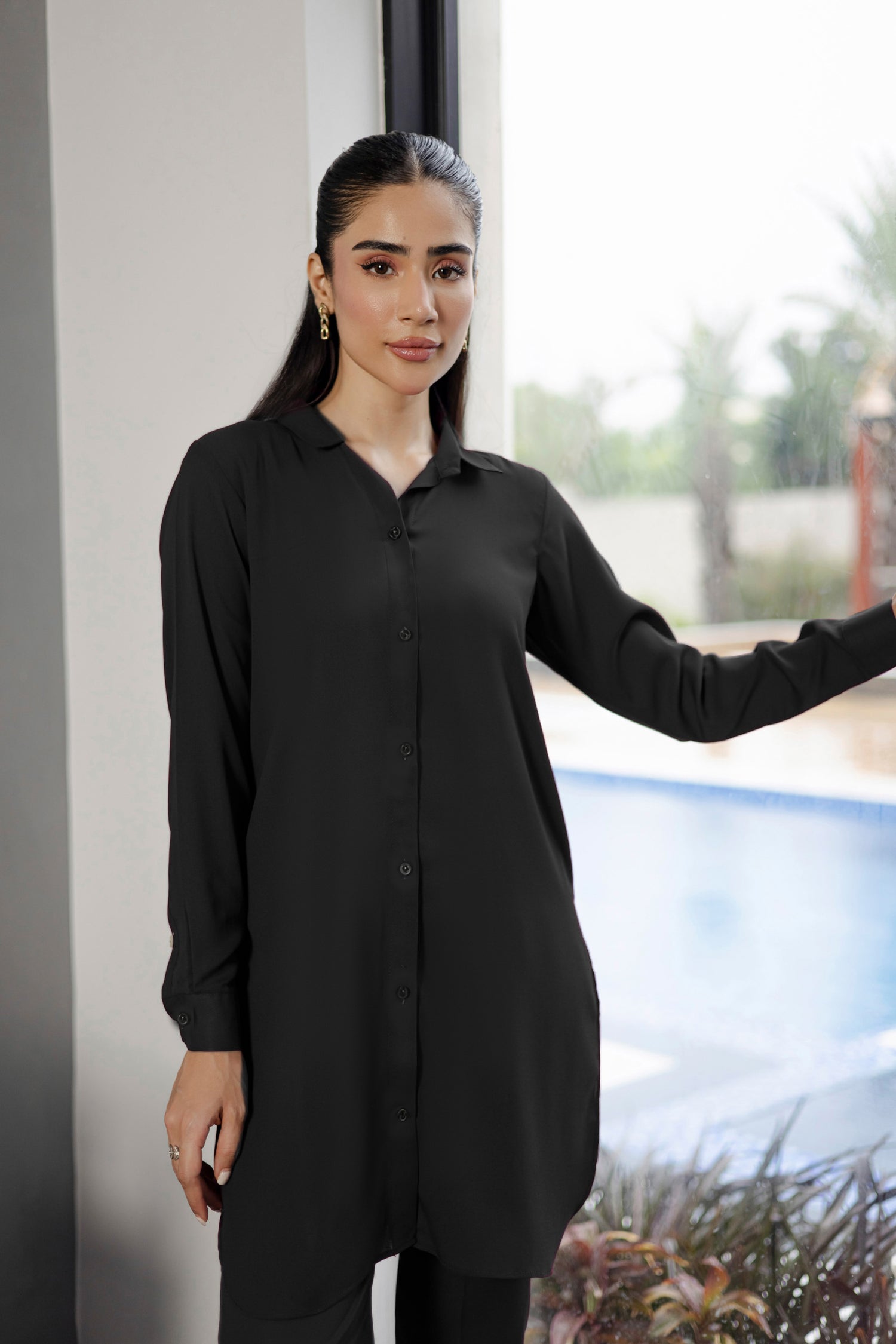 Solid 2PC Dress - SP-07 Black