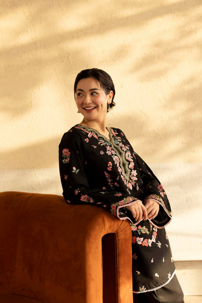 2PC Cambric Embroidered Dress - HM01