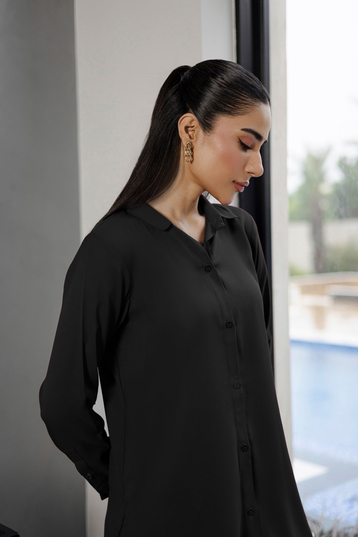 Solid 2PC Dress - SP-07 Black