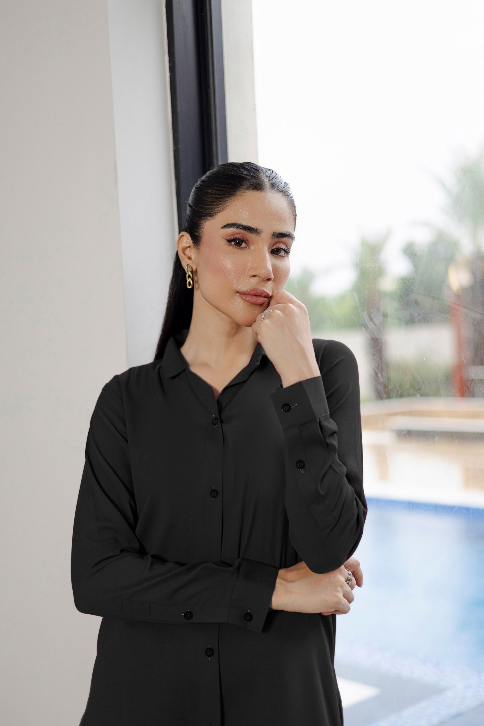 Solid 2PC Dress - SP-07 Black