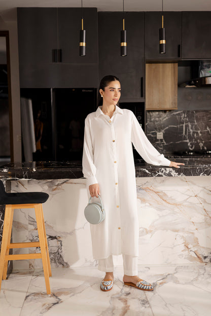 Solid 2PC Dress - SP-09 White