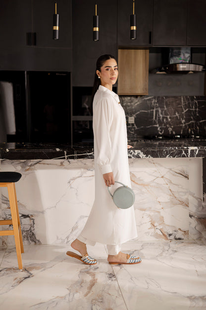 Solid 2PC Dress - SP-09 White