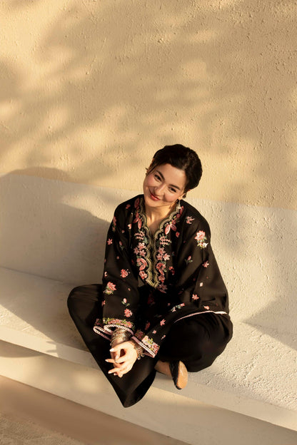 2PC Cambric Embroidered Dress - HM01