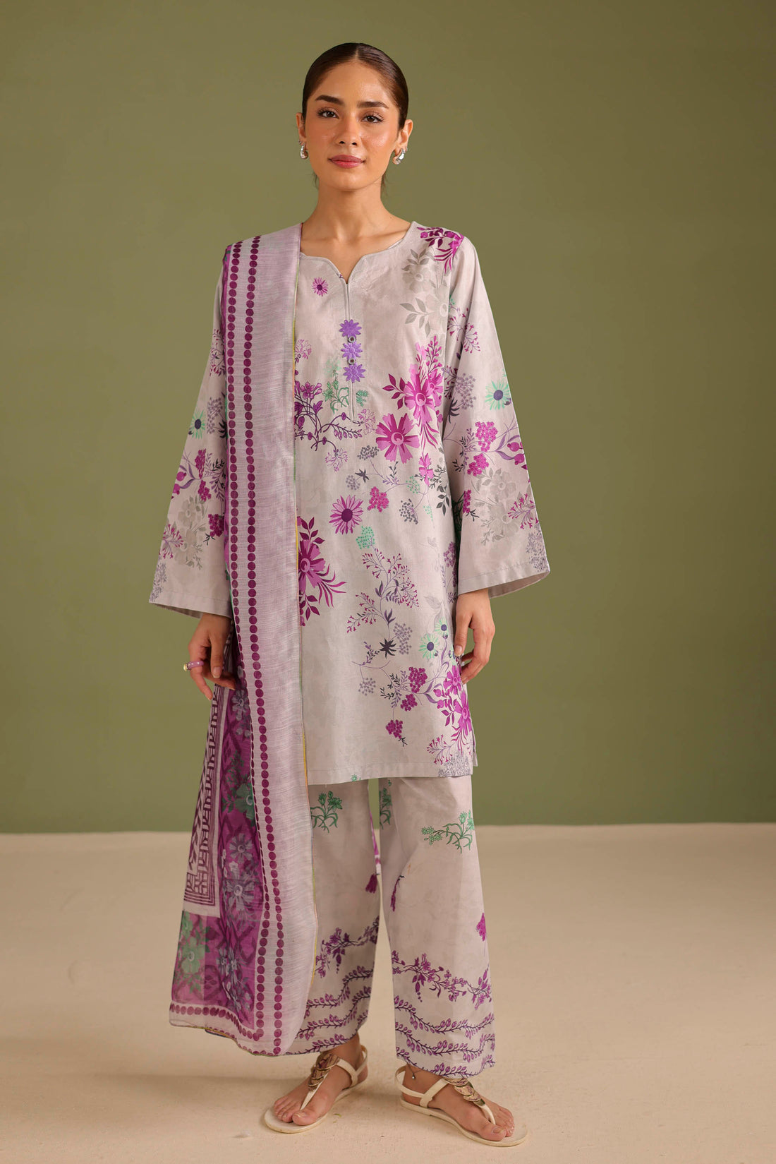 3PC Printed Lawn Suit - 42673