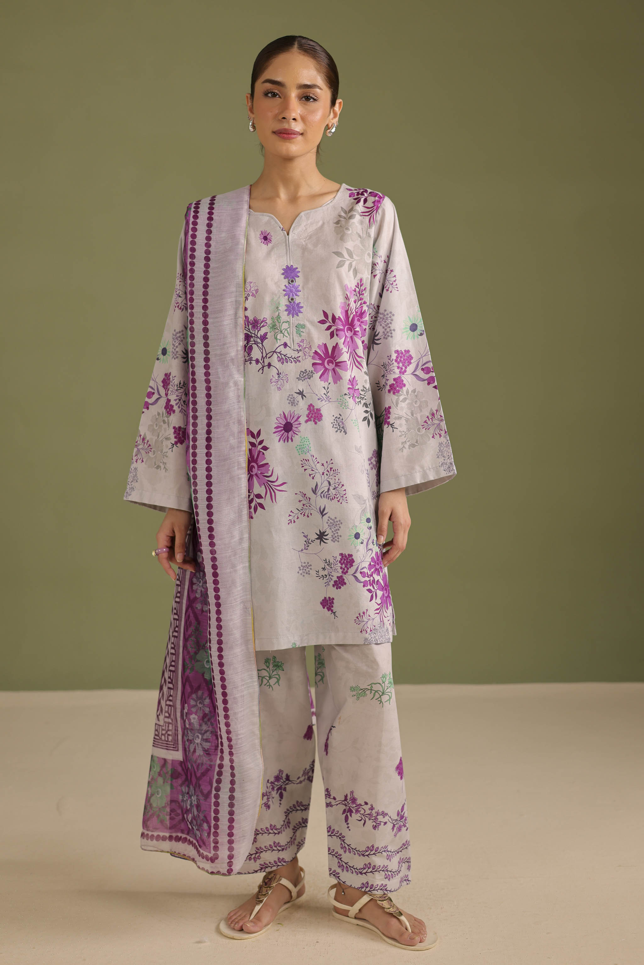 3PC Printed Lawn Suit - 42673