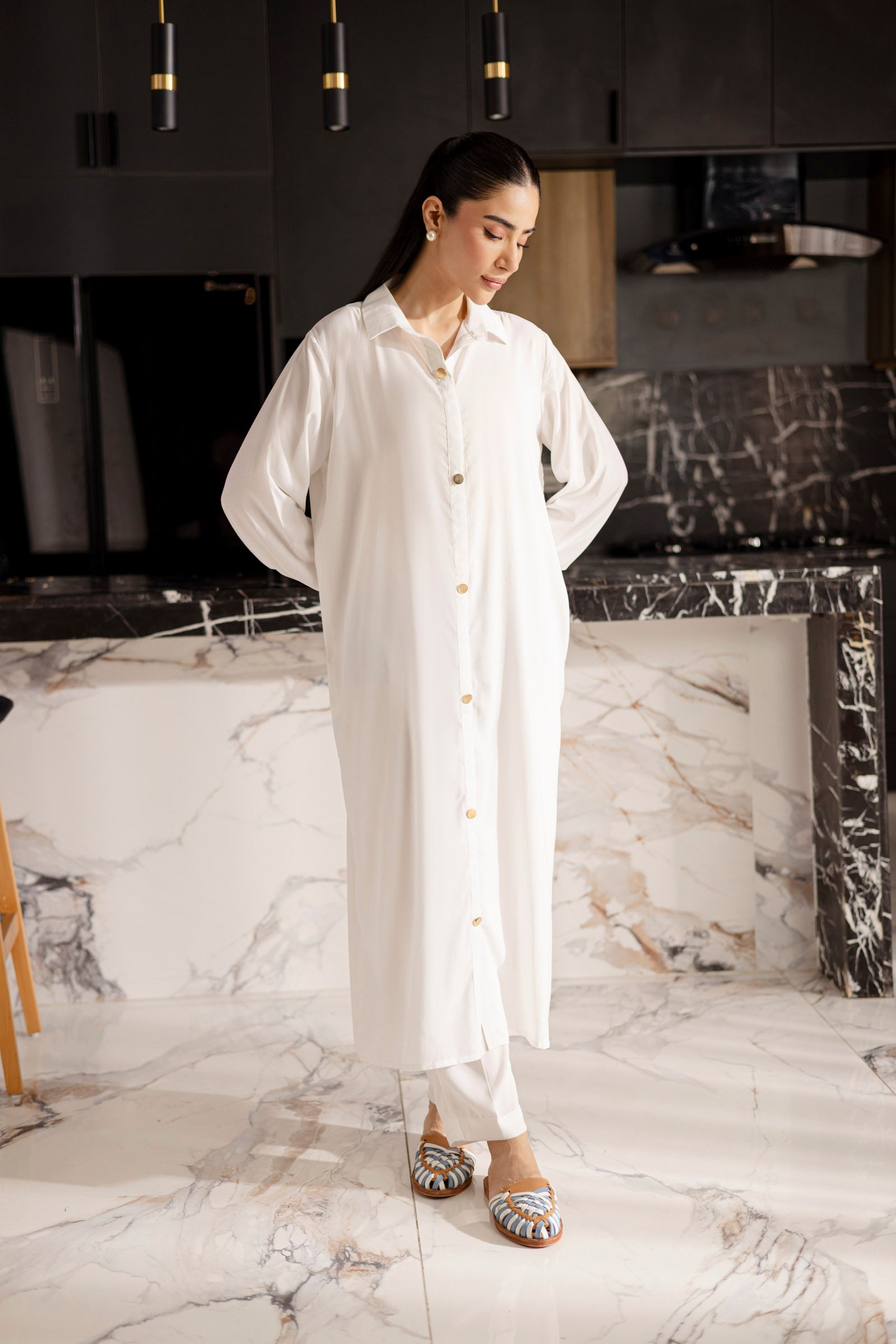 Solid 2PC Dress - SP-09 White