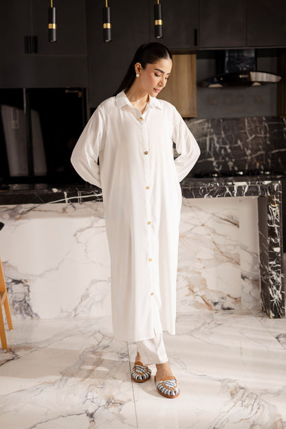 Solid 2PC Dress - SP-09 White