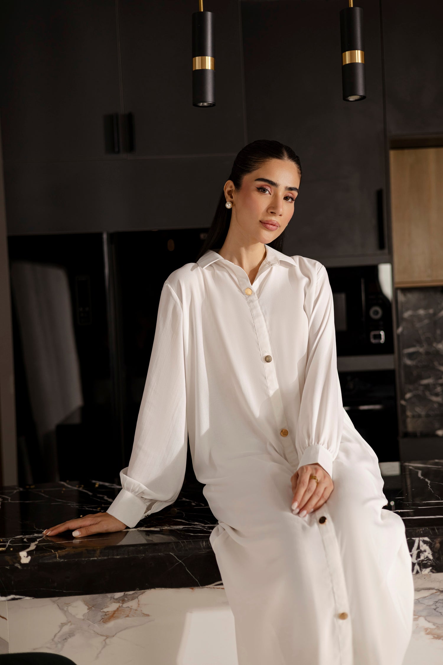 Solid 2PC Dress - SP-09 White