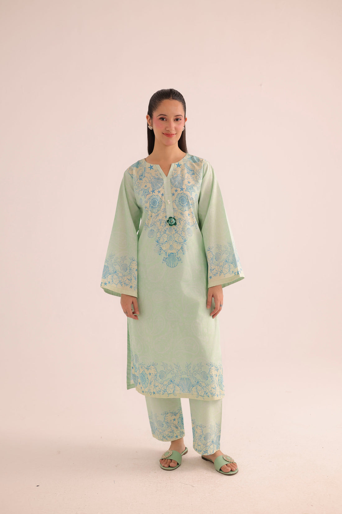 2PC Summer Lawn Dress- PRT L42955