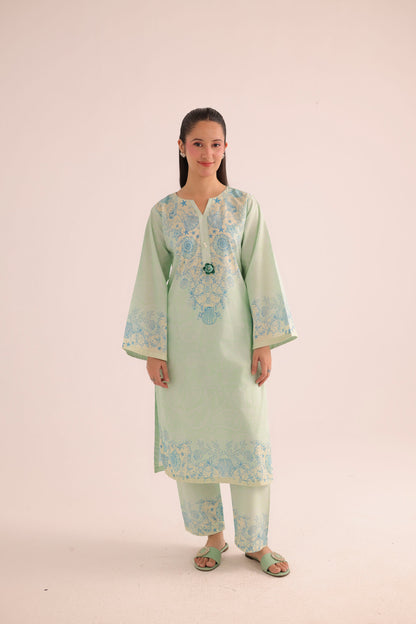 2PC Summer Lawn Dress- PRT L42955