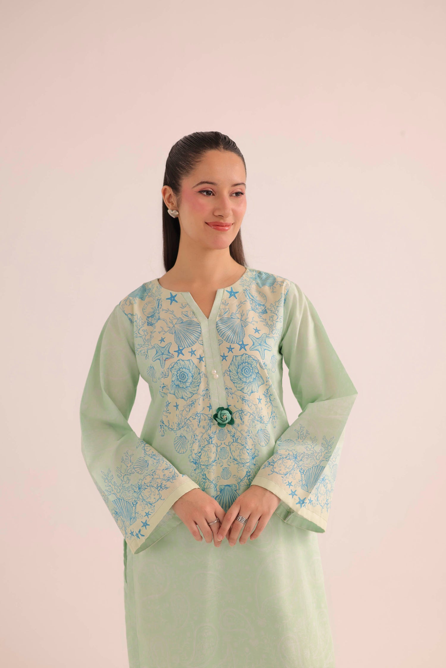 2PC Summer Lawn Dress- PRT L42955