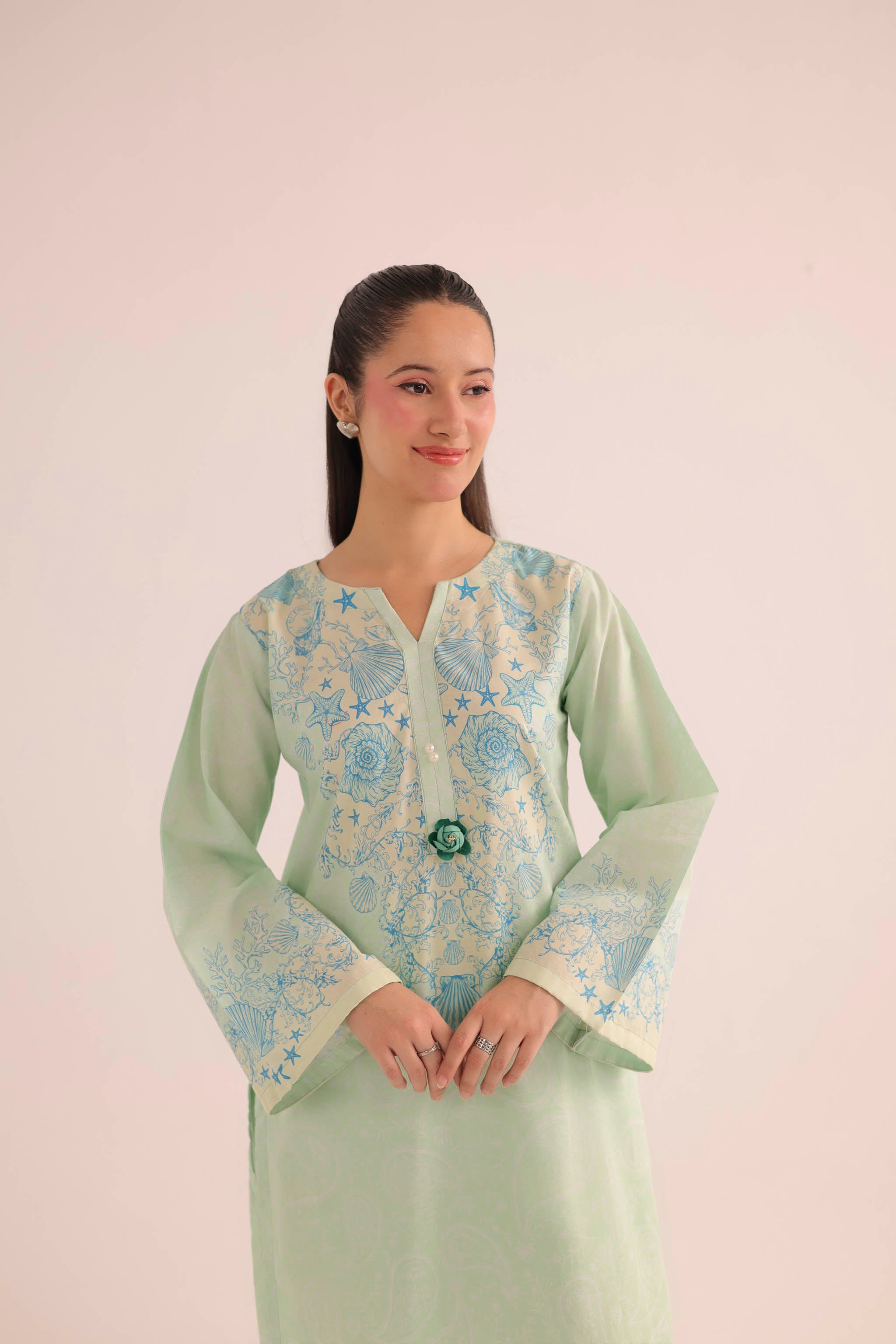 2PC Summer Lawn Dress- PRT L42955