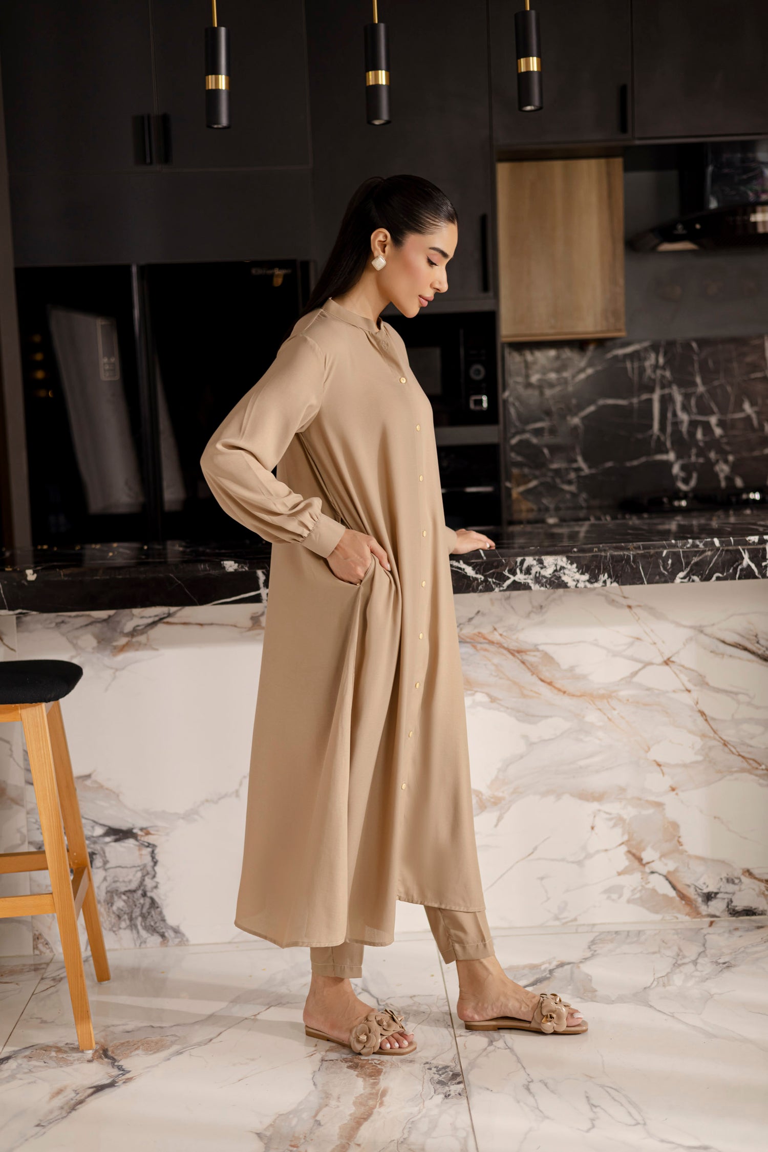 Solid 2PC Dress - SP-05 Skin