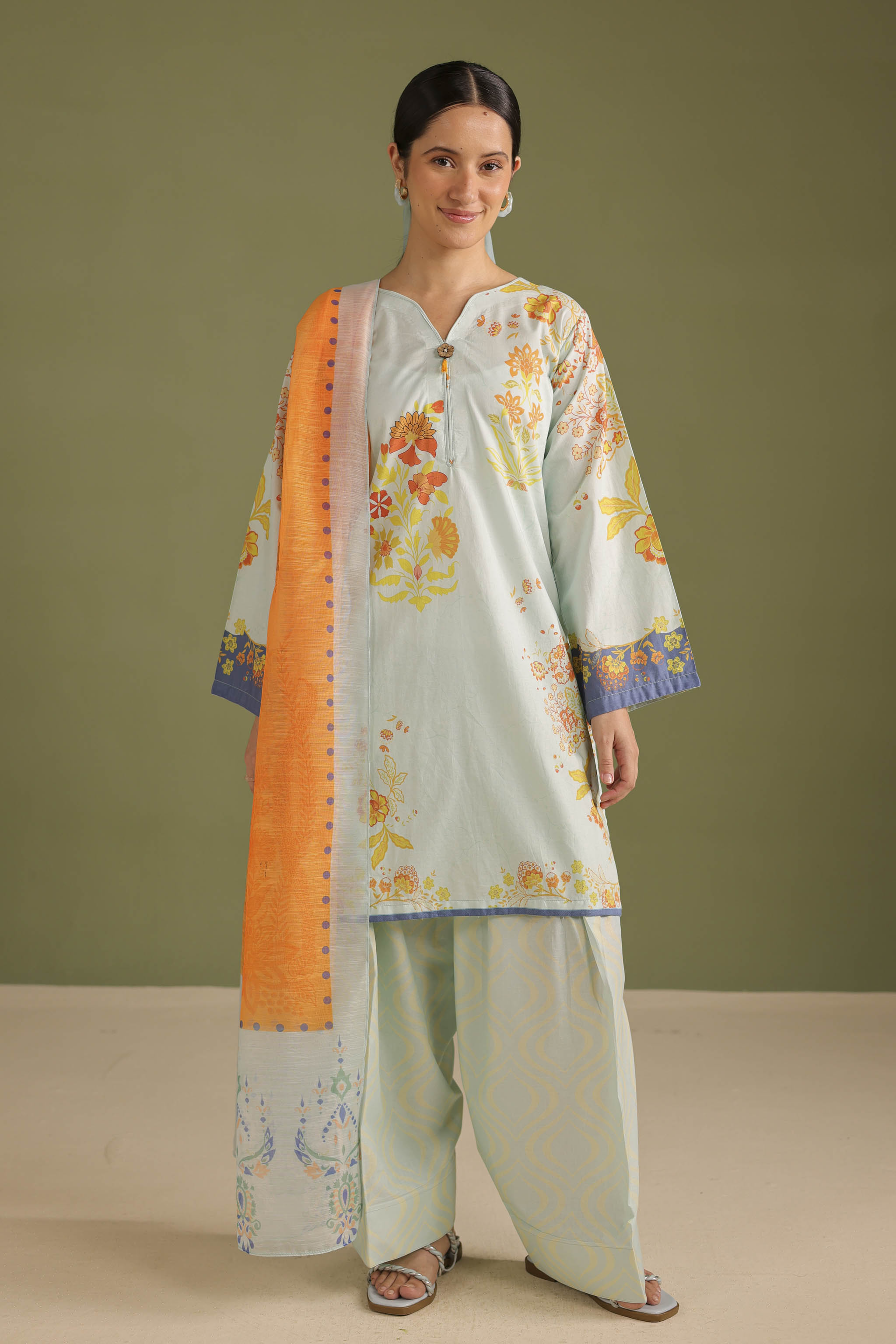 3PC Printed Lawn Suit - 42707
