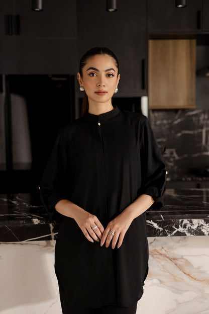 Solid 2PC Dress - SP-01 Black