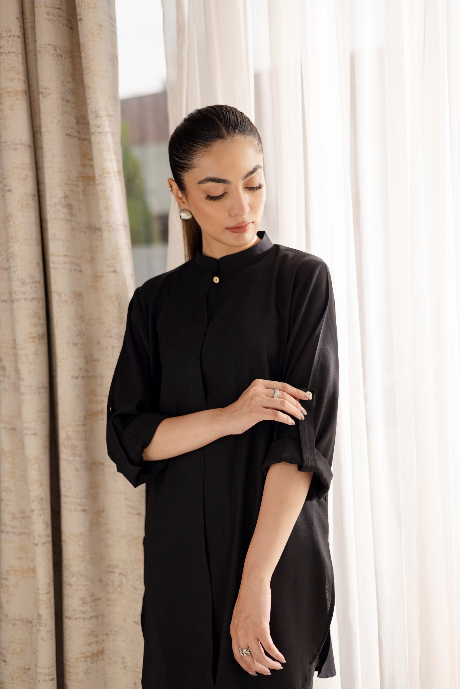 Solid 2PC Dress - SP-01 Black