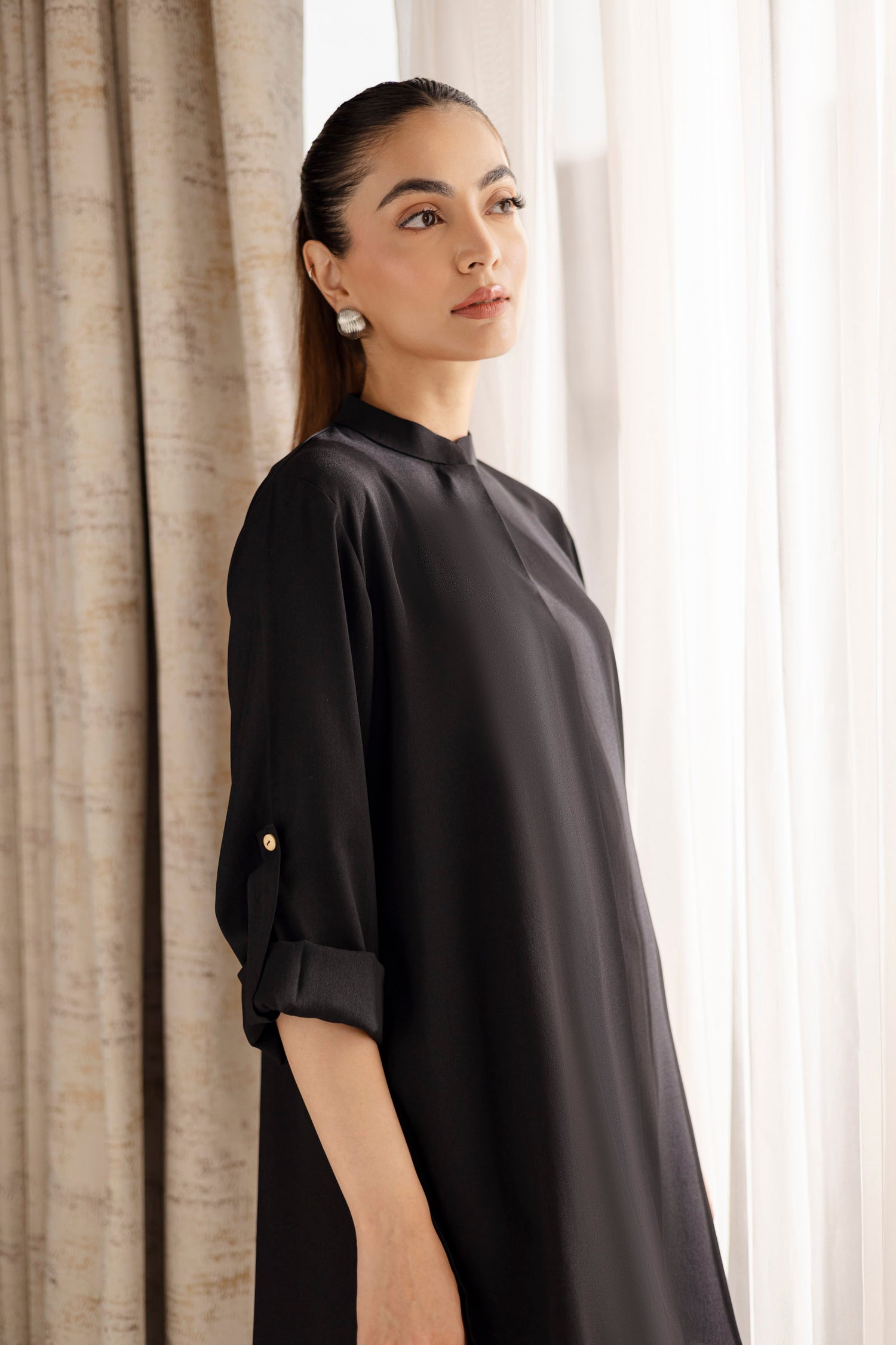 Solid 2PC Dress - SP-01 Black