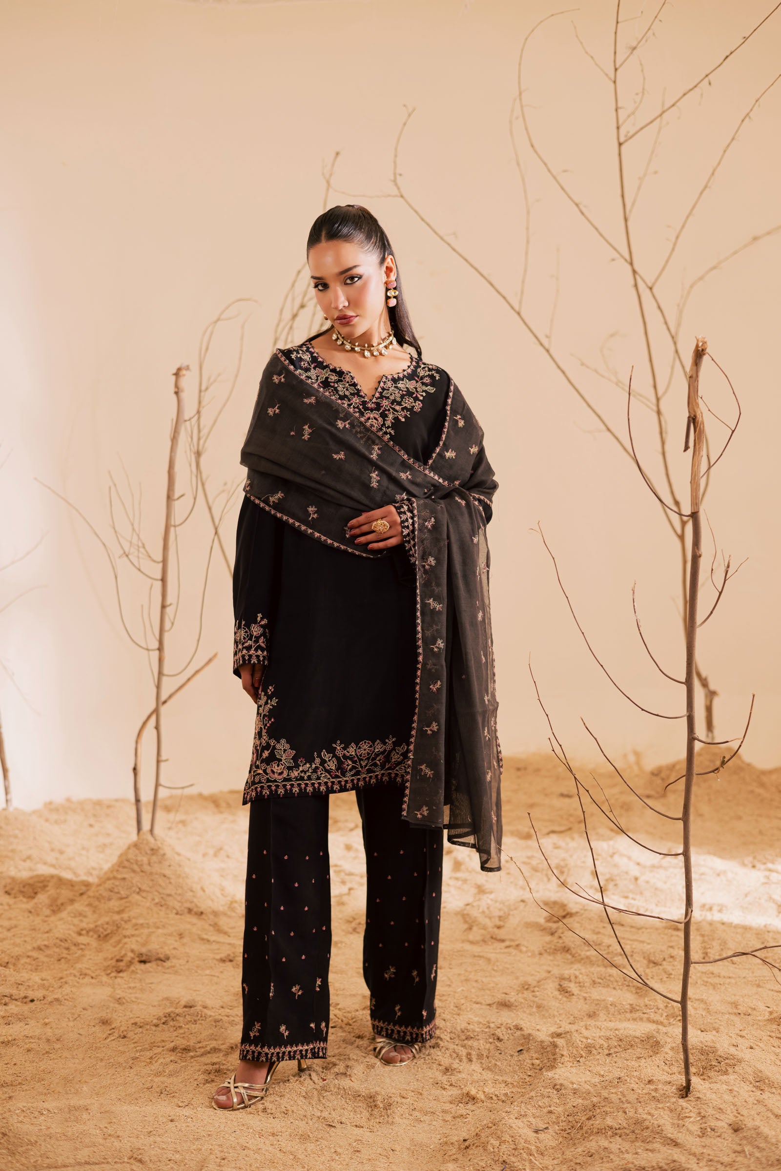 3PC Luxury Embroidered Dress- RSB10