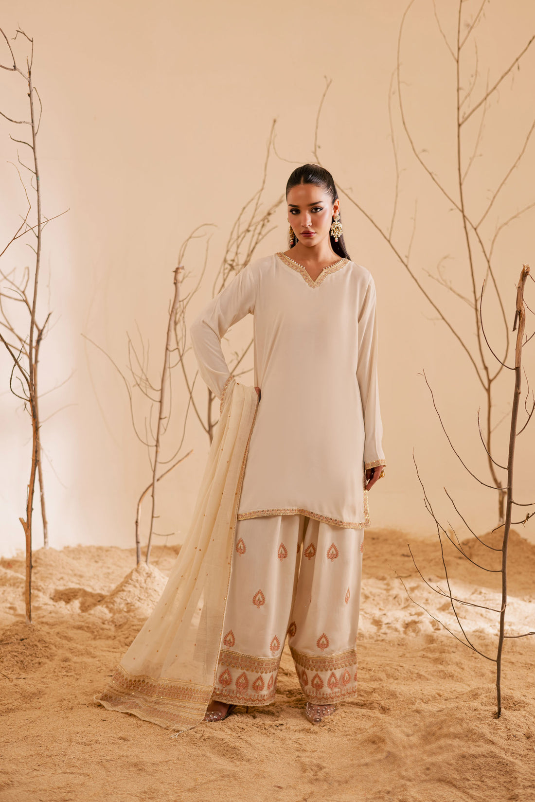 3PC Luxury Embroidered Dress- RSC03