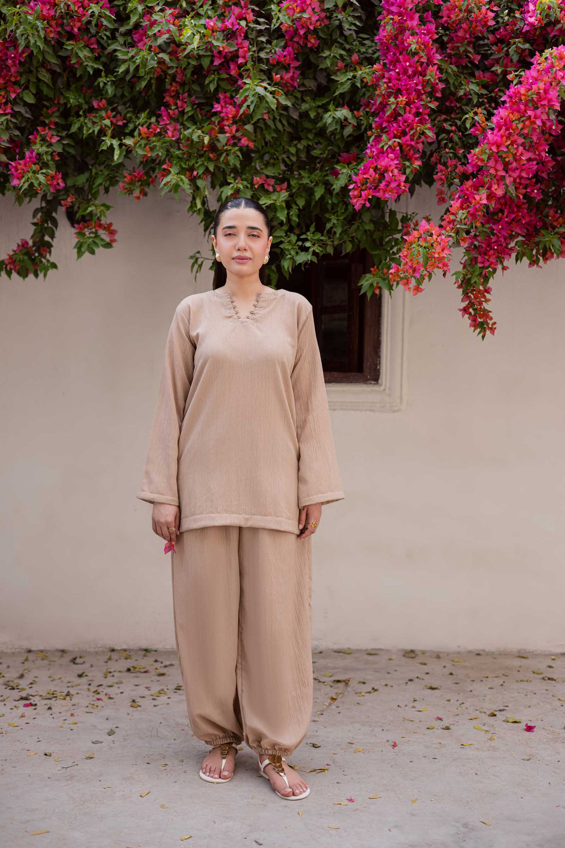 2PC Textured Dress-SB-Skin