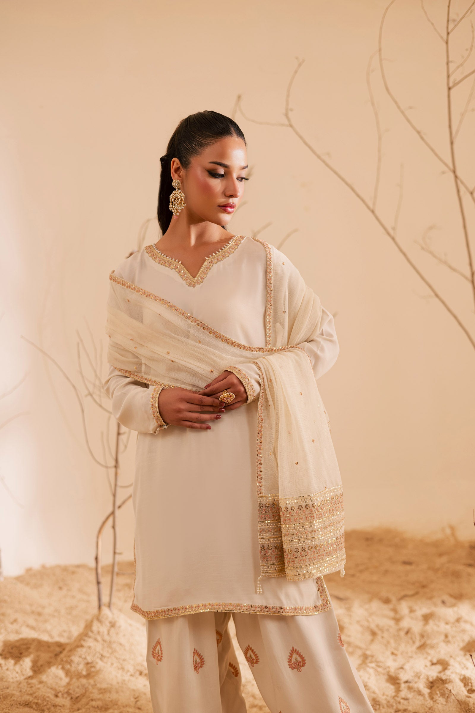 3PC Luxury Embroidered Dress- RSC03