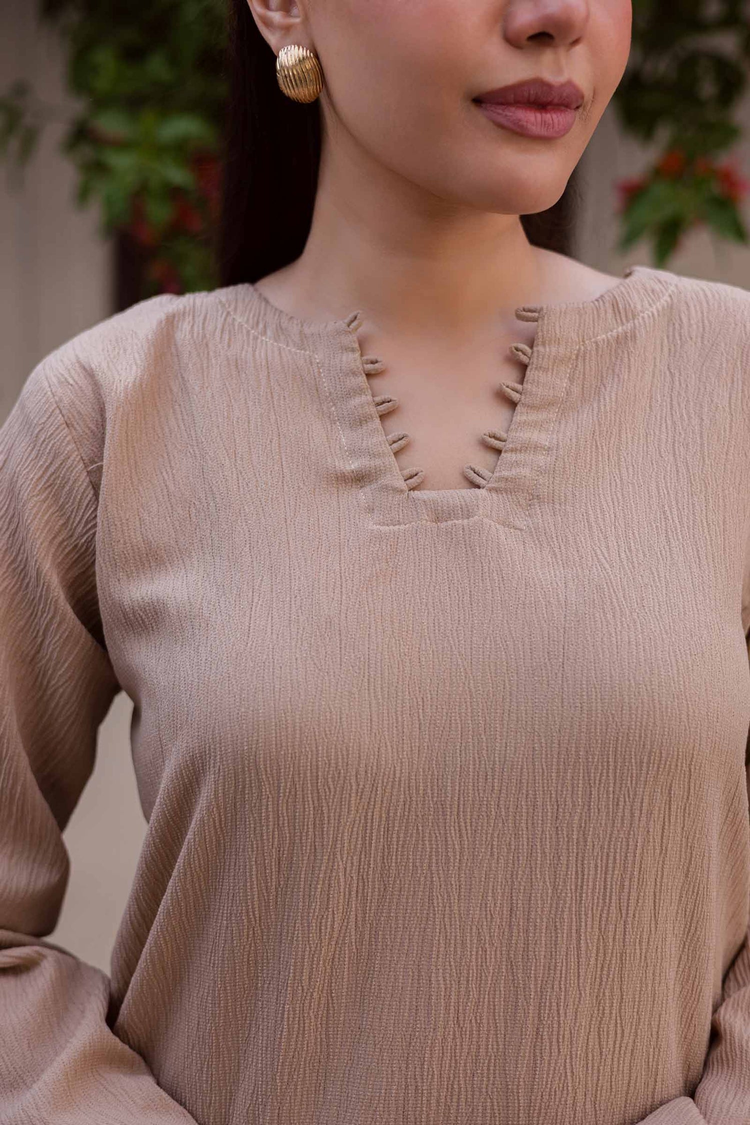 2PC Textured Dress-SB-Skin