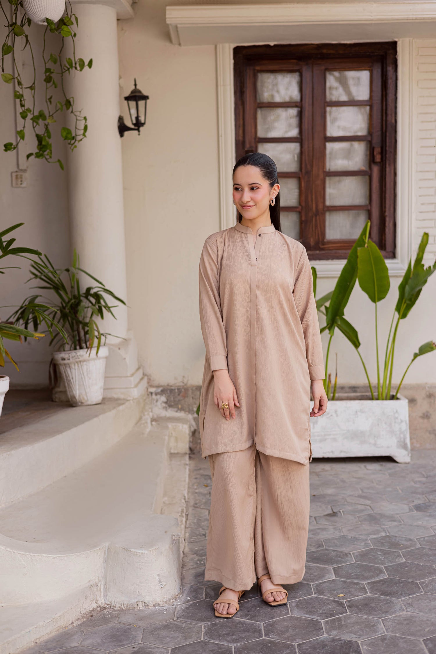 2PC Textured Dress-SP-Skin