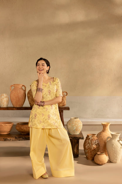 2PC Cambric Embroidered Dress - HM05