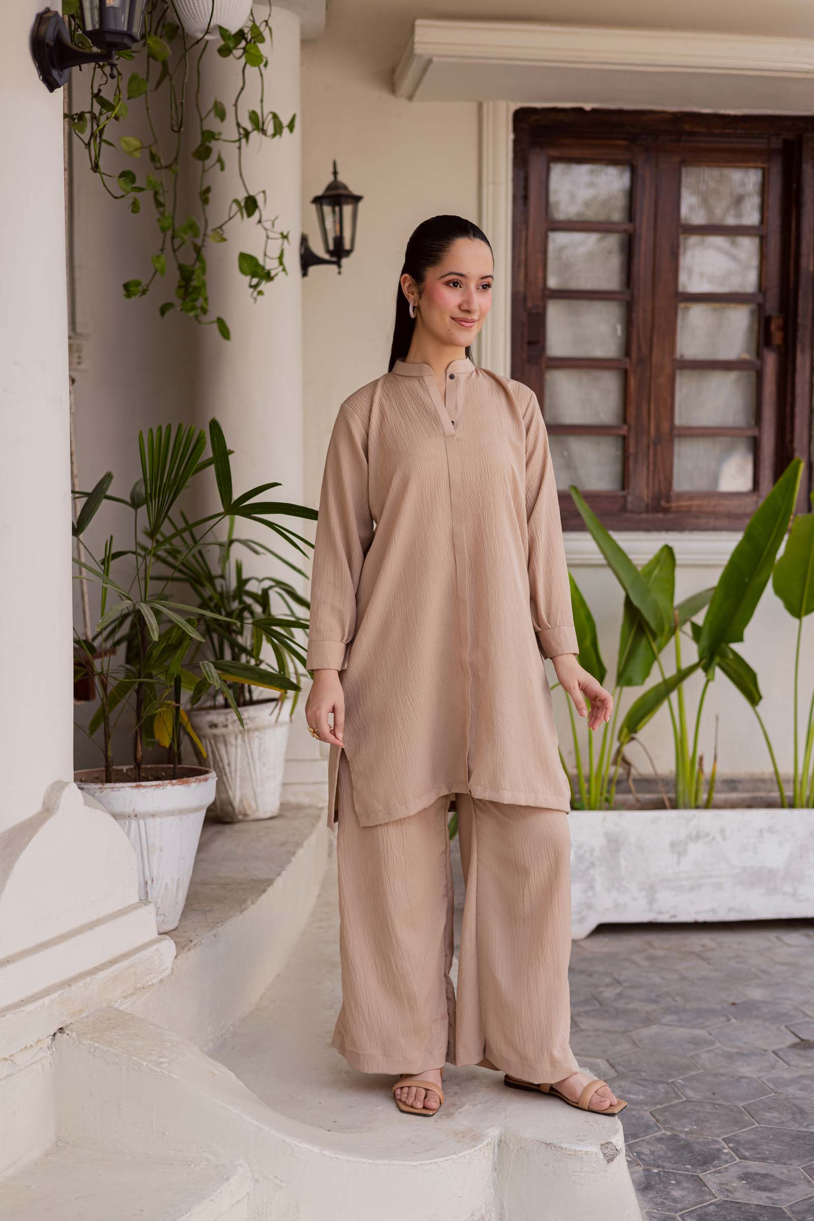 2PC Textured Dress-SP-Skin