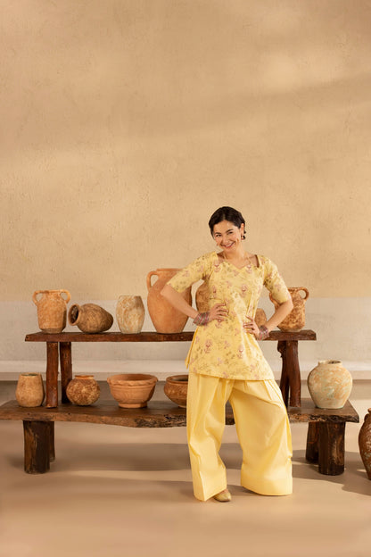 2PC Cambric Embroidered Dress - HM05