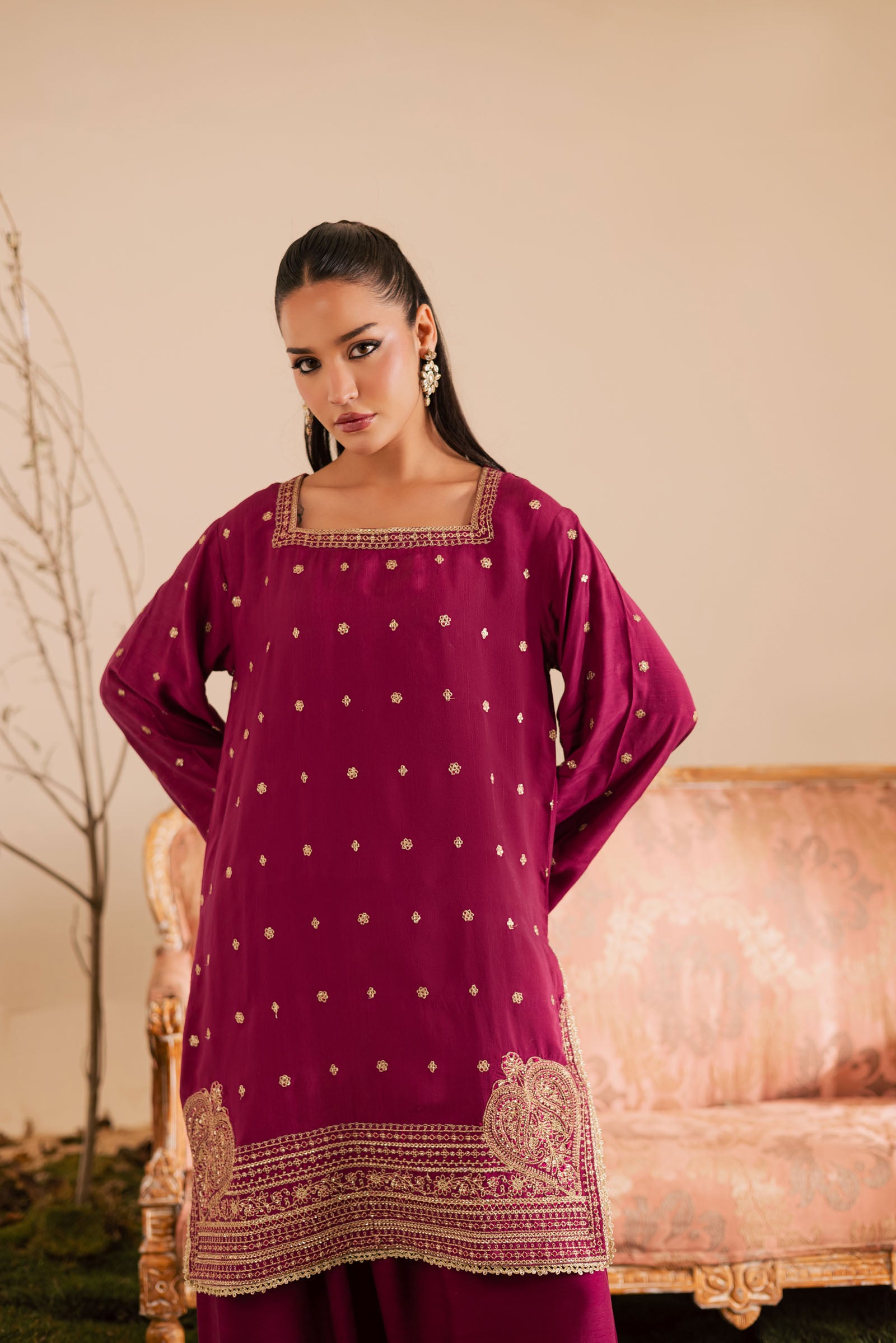 2PC Luxury Embroidered Dress- RSDP13