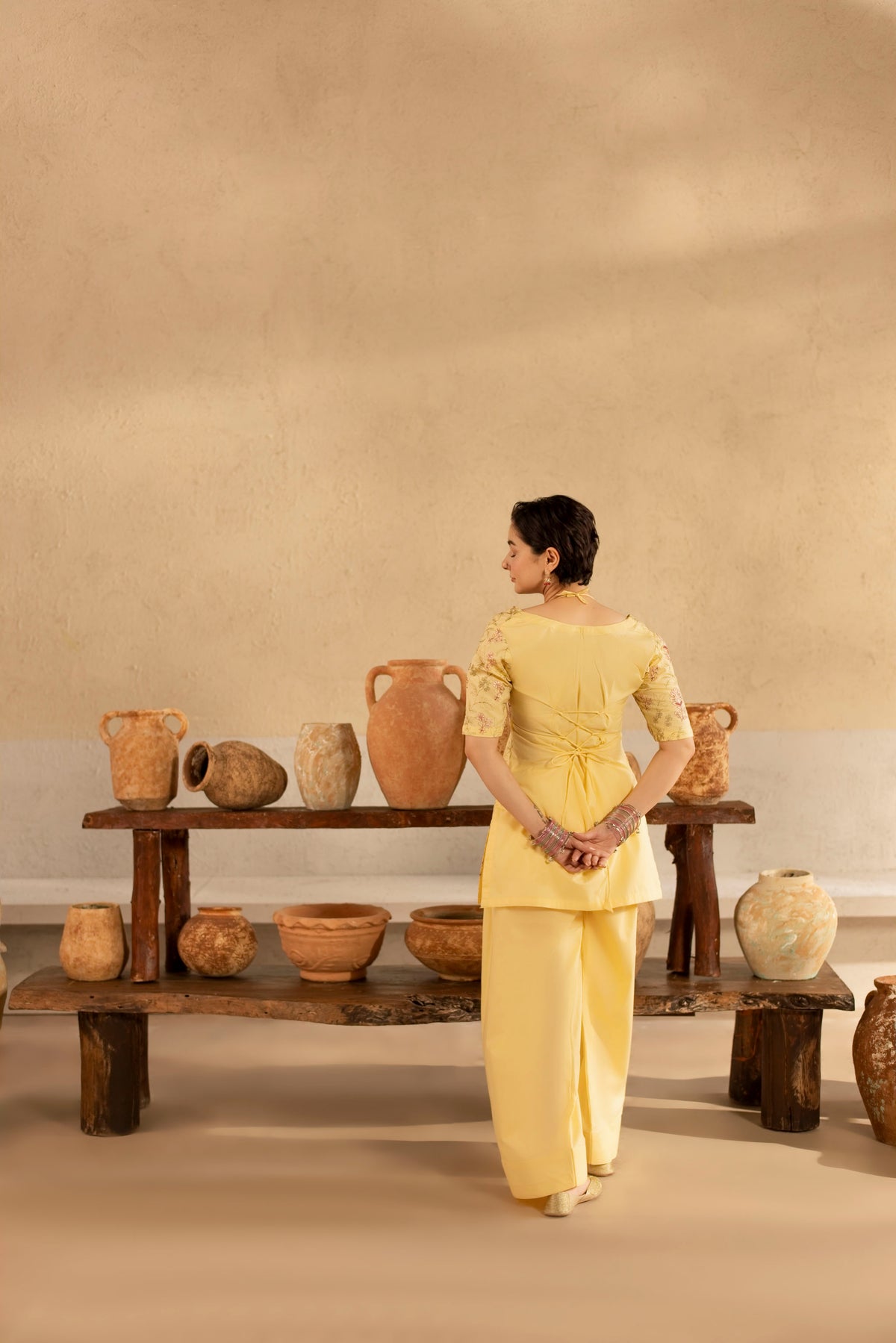 2PC Cambric Embroidered Dress - HM05