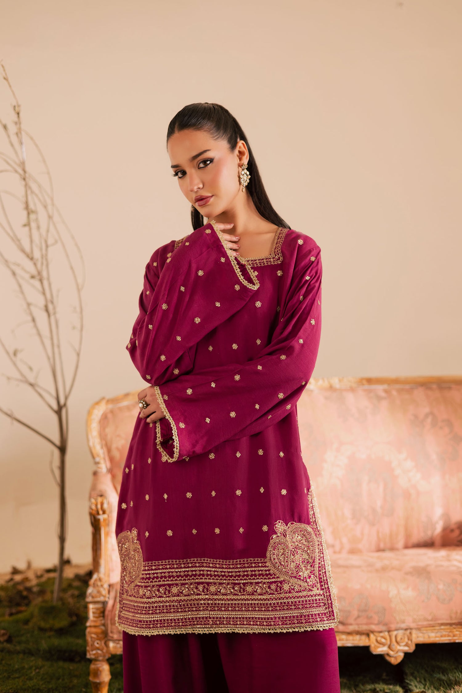 2PC Luxury Embroidered Dress- RSDP13