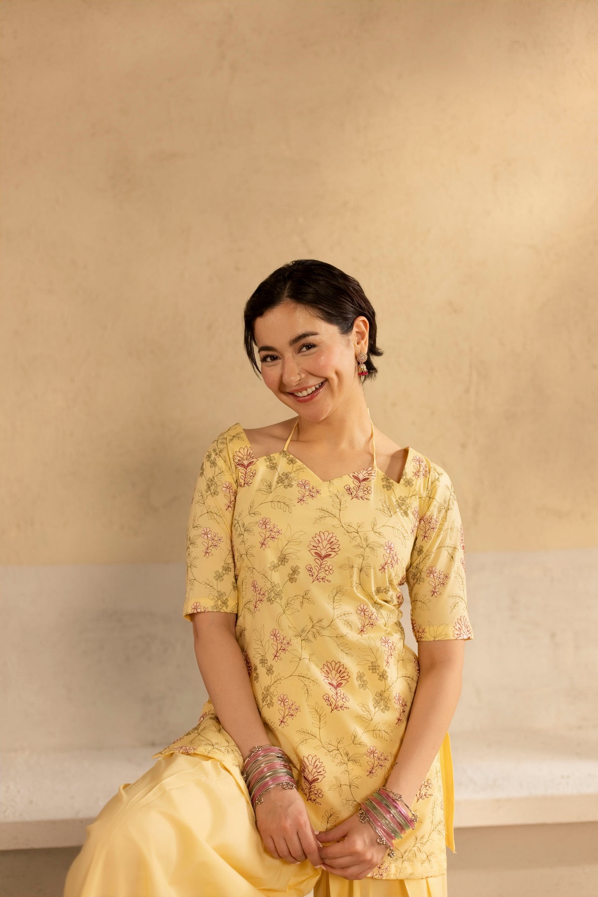 2PC Cambric Embroidered Dress - HM05