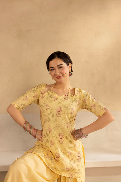 2PC Cambric Embroidered Dress - HM05
