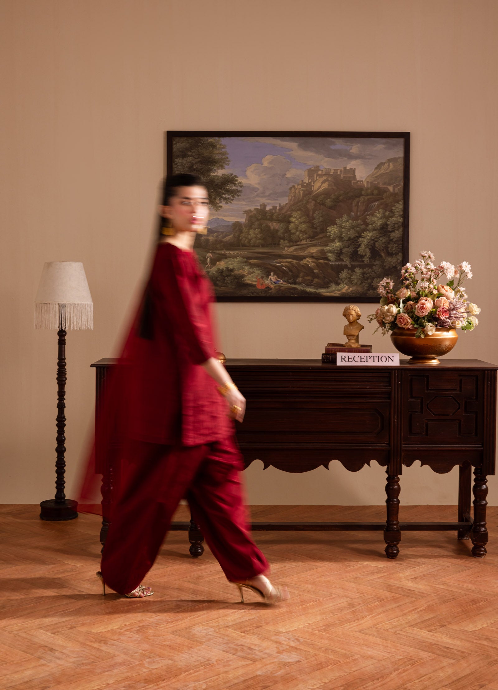 3PC Luxury Solid Silk Dress LSS - Maroon