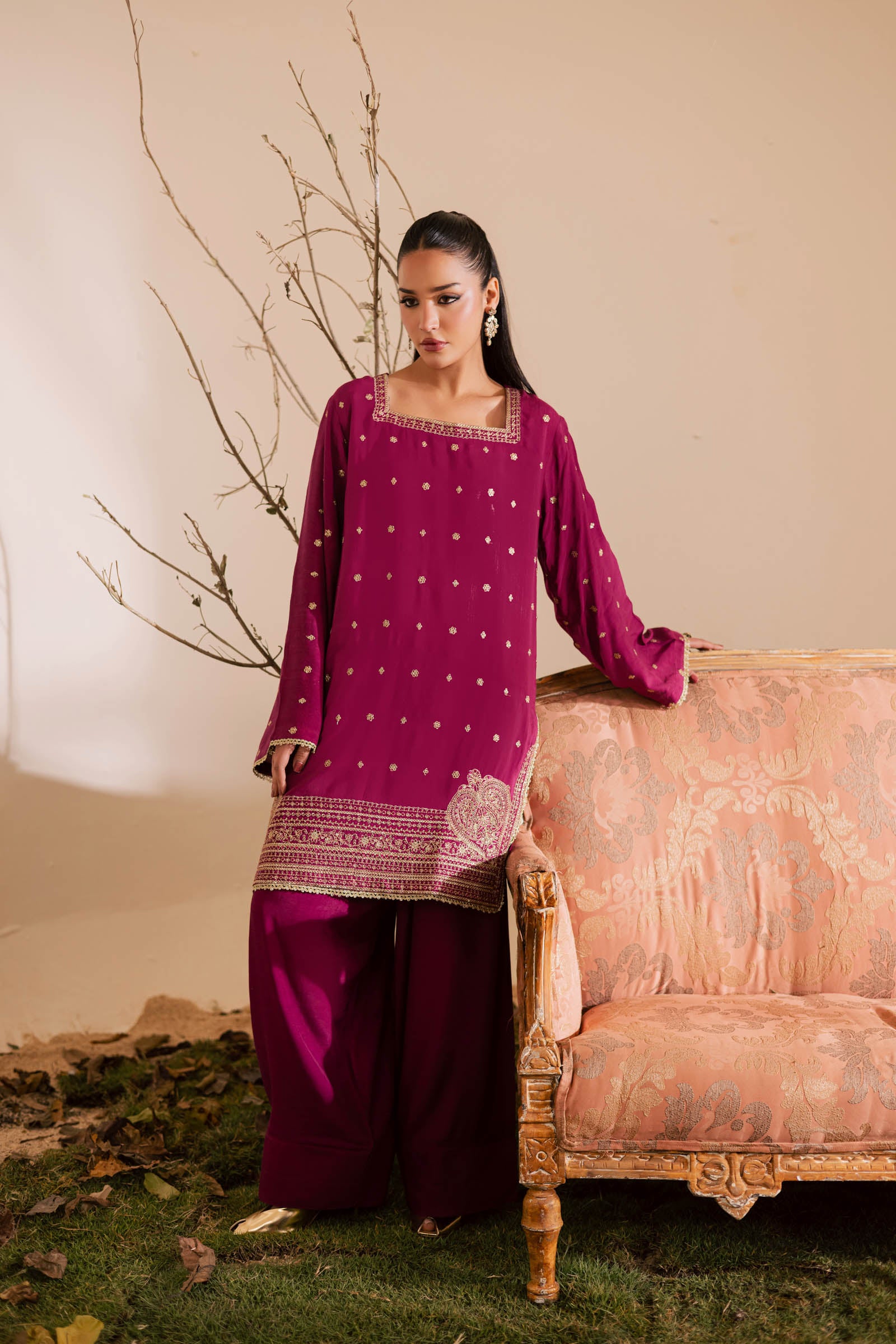 2PC Luxury Embroidered Dress- RSDP13