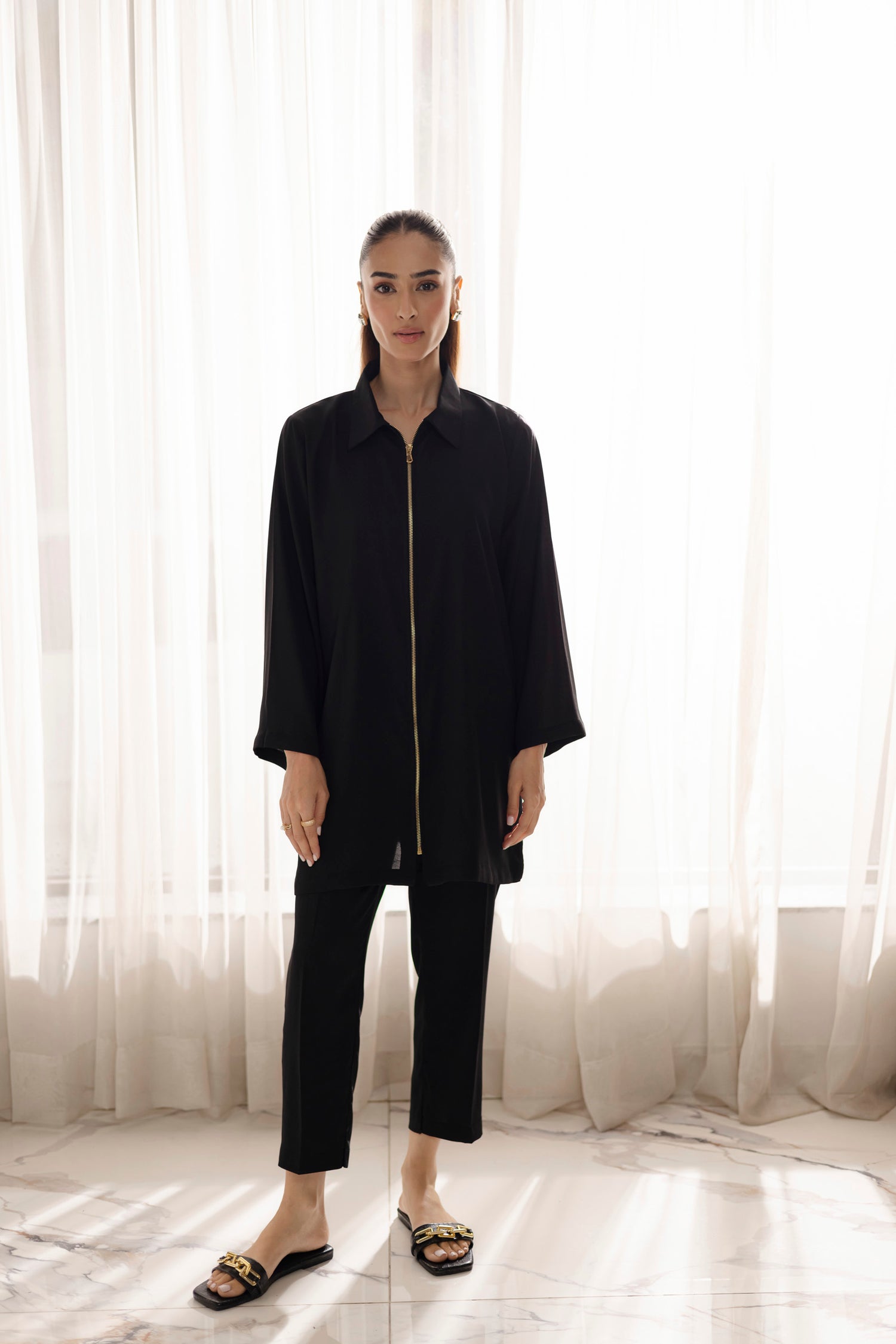 Solid 2PC Dress - SP-08 Black